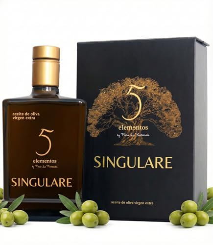 5 Elementos Singulare Aceite de Oliva Virgen Extra Picual Premium | AOVE Gourmet para Regalar | Cosecha Temprana y Diseño Exclusivo | 500ml