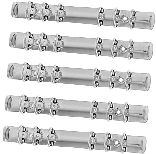 HAPINARY Set 5 Pezzi Meccanismo ad Anelli per Quaderno A6, Clip Raccoglitore in Acciaio Inossidabile Argento, Facile Inserimento e Rimozione Pagine per Fai da Te