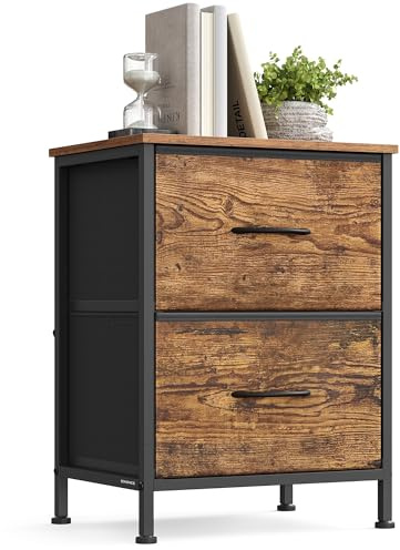 SONGMICS Bedside Table with 2 Drawers