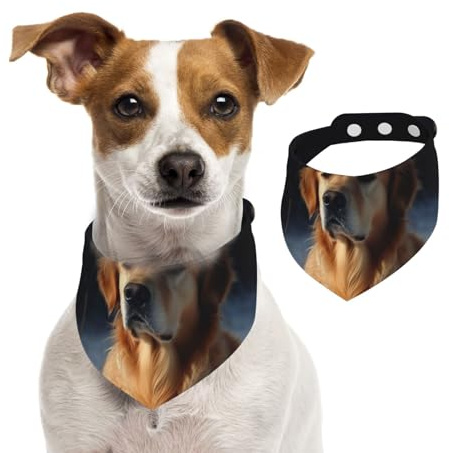 Golden Retriever Hundehalstuch, Sommerhalstücher für Hunde, waschbar, verstellbar, Dreieckstuch für mittelgroße und große Hunde, Welpen und Katzen, Größe M