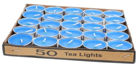 Ipetboom Candele Votive Rotonde Tealight Senza Fumo Blu, 50 Pezzi, Per Matrimoni, Proposte Di Matrimonio e Decorazioni Romantiche, Adatte Per Yoga e Illuminazione Di Emergenza