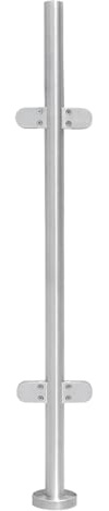 Rampe d'escalier en acier inoxydable de 110 cm avec support en verre - Rampe en verre - Diamètre du tube : 4,2 cm - Pour rampe de protection de balcon, rampe de protection d'escalier, balustrade de