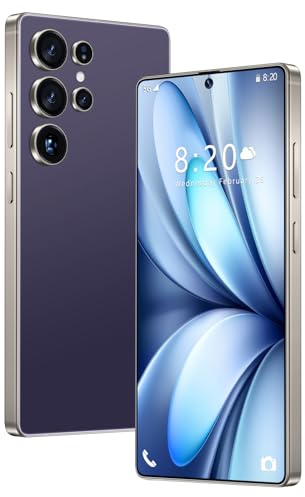 Smartphone S26 Ultra Pas Cher, Version Internationale débloquée, écran HD 7,3 Pouces, Android 14.0, 16 Go de RAM, 1 to de ROM, Double SIM, réseau 5G, pour Jeux TV,Purple-1TB