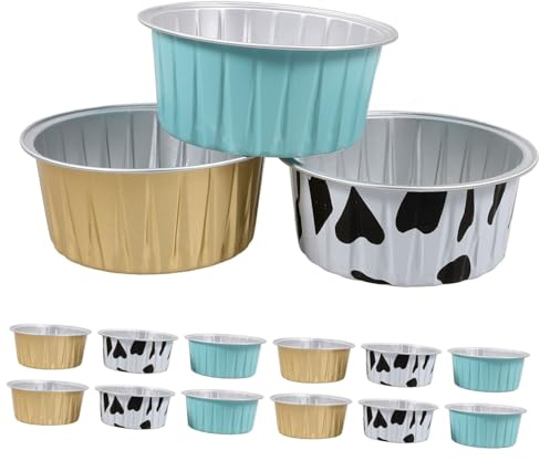 NUOBESTY 15 pezzi Teglie in Alluminio per Dolci Piccoli e Muffin Stampi da Forno Resistenti e Leggeri Formine Cupcake Monoporzioni per Pudding e Torte Facili da Sformare e Trasportare