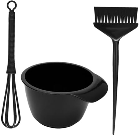 minkissy Kit de Coloration Capillaire 3 Pièces Pinceau de Coloration Capillaire Bol de Teinture pour Cheveux Bâtonnet Mélangeur Noir Salon Usage Professionnel Maison