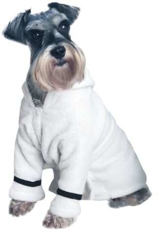 ROMISBABA Hochabsorbierender Hundebademantel mit Kapuze Schnell Trocknender Bademantel aus Mikrofaser Warme Hundepyjamas für Mittlere Hunde Saugfähiger Trockenmantel für Haustiere im Herbst