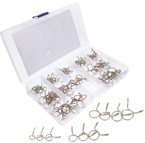 SMASOLO 400pezzi Fascette Stringitubo Metalliche Zincatura Fascette Molla per Tubi d Acqua e Carburante Assortimento di Dimensioni per Tubi Flessibili Uso Esterno e Riparazioni Idrauliche