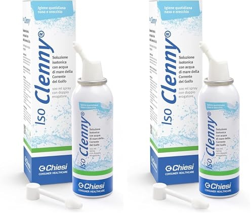 Iso Clenny Soluzione Isotonica Spray – Per Adulti e Bambini - Lavaggio, Idratazione e Eliminazione delle Secrezioni Nasali Eccessive – Per Igiene Nasale Quotidiana – 1 Spray da 100ml (Confezione da 2)