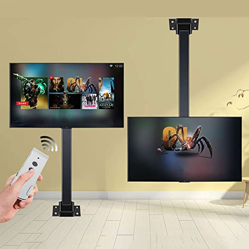 THEGA Soporte De Pared Motorizado For TV con Chimenea | Soporte De Repisa Extraíble con Control Remoto For Televisores De 32 A 75 Pulgadas, con Capacidad De Carga De 60 Kg/132 ​​LB(H0.7-1.7M)