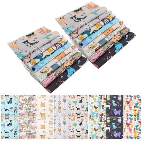 GLSTOY Handgefertigter Baumwollstoff Patchwork Stoffpaket 40 Stück 8X5 Satz Grün Rosé Bedruckter Stoff für Selbstgemacht Babykleidung Heimwerker