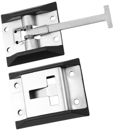 Toyvian Loquet de Porte de Remorque en Métal Argenté, Fermeture Sécurisée et Anti-Rouille, Lot de 2 Sets de Sets pour Camping-Car et Accessoire Van Aménagé