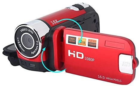 Tangxi Videocámara Digital DV, 720P 16MP Zoom Digital 2.4 Pulgadas LCD Cámara de Video con Pantalla Giratoria de 270 Grados, 4X Cámara DV Digital de Alta Definición para