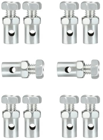 YOXUFA 10 PCS Universal Clutch Brake Throttle Cable Ends Stops 1/8 Cable Clamps Lock Repair Assembly for Go Kart Motorcycle Lawn Mower Motorized Bike Bicycle Scooter Garden Tractor Parts Silver