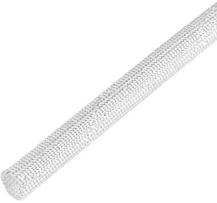 DMiotech 8mmx5m(16.4ft) Fibra vetro Manicotto Isolante Piccolo Linee Tessuto Tubo per Filo Protezione con Silicone Bianco