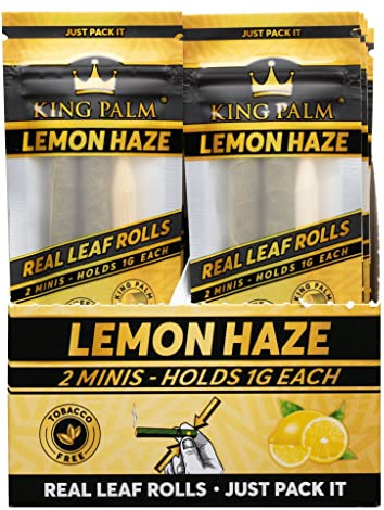 King Palm | Lemon Haze | 2 Flavoured Pre Rolls | (Minis) Holds 1.g