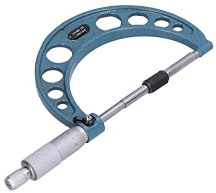 Outside Micrometer, Thickness Micrometer Stainless Steel High Accuracy Thickness Measuring Tool with Wrench 0.01mm (75-100mm)