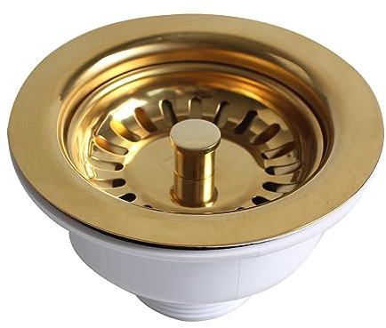 Talea Multiple Color Bowl Type Stainless Steel Sink Strainer Drain Kit for Kitchen Sink XK223 Series (Polished Gold)