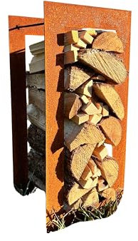 D&L Lasertec Kaminholzregal eckig Edelrost Holzlager
