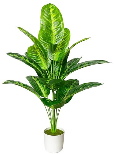 AIVORIUY Artificial Areca Palm Plant Fake Tropical Tree Perfect Faux Plants in Pot for Indoor Outdoor House Home Office Wedding Garden Modern Decoration Housewarming Gift (80cm Tropical Banana)