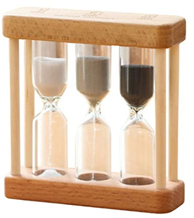 Holzsandtimer 3 in 1 Sanduhr -Timer Mini -Sandglas -Uhr für Zahnbürsten Kochstil2, Zahnbürstensandtimer
