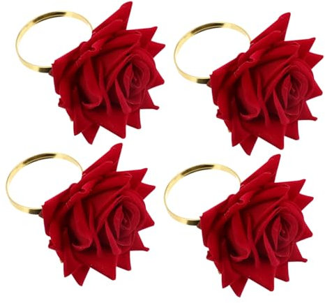 Garneck 8 Stück Rosen Serviettenschnalle Serviettenhalter Ringe Serviettenringe Rosen Serviettenring Handtuch Schnalle Rosen Blumen Serviettenschnalle Blumen Serviettenring Hotel