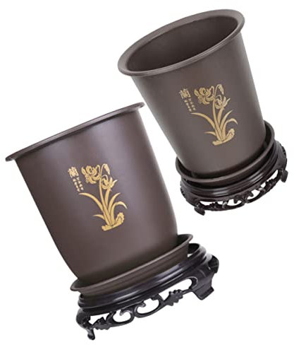 FUNOMOCYA 2ensembles Lot de Pots pour Orchidées Pots De Fleurs Plastique avec Bases pour Plantes Intérieur