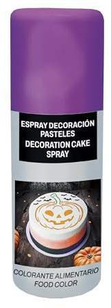 FIESTAS GUIRCA | Spray de Décoration Gâteaux Lila (100 ml) - Ustensile de Cuisine pour Décorer Gâteaux et Desserts - Idéal pour Halloween et Fêtes à Thème - Accessoire de Pâtisserie - Lila