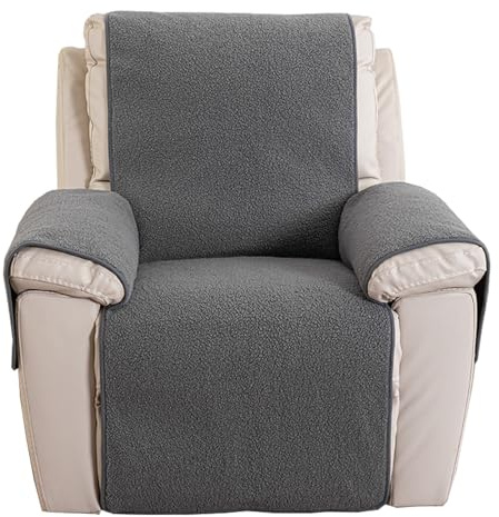 Generisch Sesselbezug, rutschfest Sesselschoner Für Relaxsessel Fernsehsessel, Waschbar Fernsehsessel Bezug Mit Armlehne(Gray,56 x 207cm)