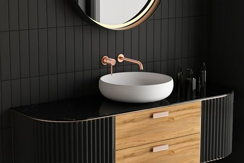 Mice - Grifo empotrado de lavabo monomando, Griferia Baño para Agua Frio/Caliente - Griferia baño grifos empotrados de lavabo - Serie Brezzo (Cobre Mate)