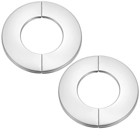 PATIKIL Wall Split Flange 1.4 (35mm),2 Pcs Stainless Steel Round Self-Adhesive Escutcheon Plate Plumbing Wall Cover for Kitchen Bathroom Arm Pipe Faucet Decoration, Silver