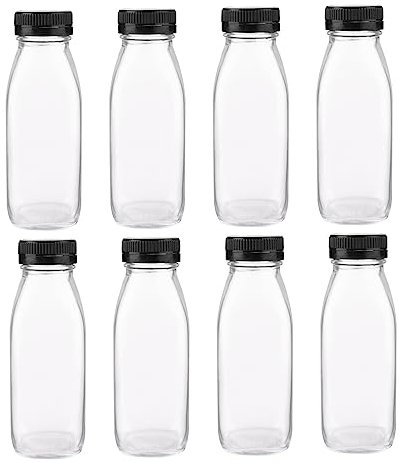OFFSCH 8stücke Klarglas Aufbewahrungsbehälter Für Getränke Transparente Saftflaschen Für Wasser Säfte Und Für Küche Und Partys