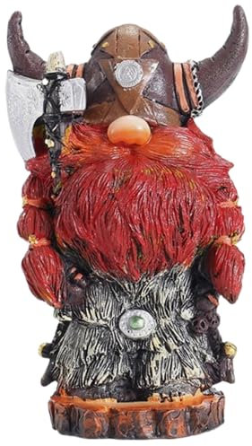 Nain de Jardin en résine avec Geste et Expression Cool, décoration Nordique pour Les Amateurs de Nains et de Vikings, décoration Nordique pour Cour, 19,1 x 10,9 x 8,1 cm