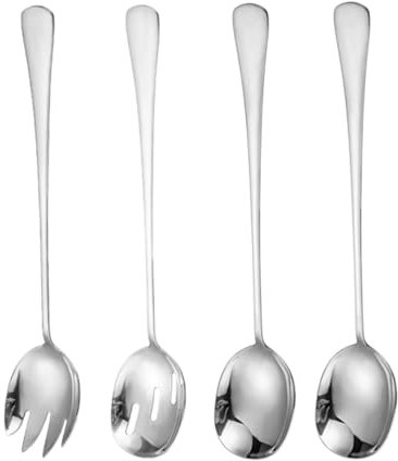 GisWell Salatbesteck Edelstahl Set 28 cm, Salatbesteckset Mit Salatlöffel Und Salatgabel, Spülmaschinengeeignet für Küche, Esszimmer