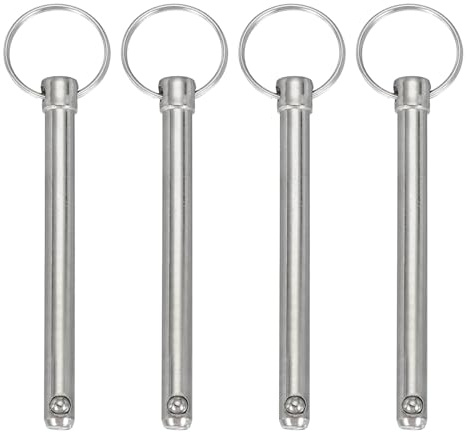 sourcing map Schnellspannstift, Durchmesser 8 mm, nutzbare Länge 73 mm, Gesamtlänge 115 mm, Bimini-Oberstift, Marine-Hardware, Karbonstahl für Bootszubehör, 4 Stück
