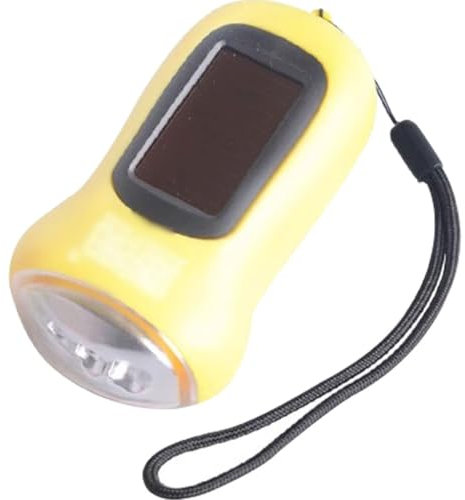 Lampe De Poche Solaire D'extérieur, Mini Lampe De Poche Portable À Manivelle, Lampe De Poche D'éclairage d'urgence À 3 LED, Lampe De Poche De Survie Portable(Yellow Color,1 pcs)