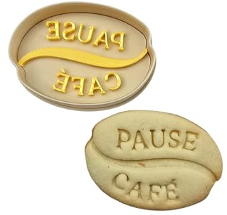 3DKOUPE - Tagliapasta caffè con spinta - Tazza, macchina espresso, bicchiere, grano pausa caffè - biscotti fatti in casa - Made in France (chicco di caffè)