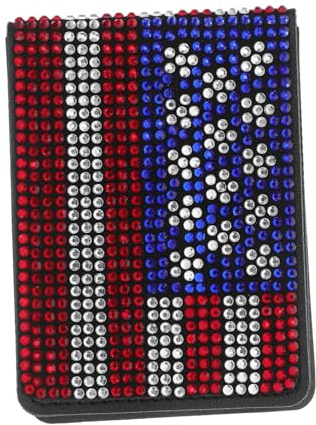 SHERCHPRY American Flag Rhinestone Driver Card Holder Insurance Wallet Elegant Sparkly Vehicle Document Organizer for Women Men Teens Car Interior Accessory