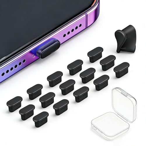 15 Pcs USB C Dust Plugs 3 Colours Silicone Type C Charger Port Cover Protectors USB C Port Caps for iPhone 17 Air 16e 16 15 Pro Max Samsung A26 A56 A36 S25 A16 A35 S24 S23 FE A34 FE A54