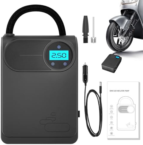 Tragbarer Reifenfüller, automatische Abschaltung, Auto-Reifen-Luftpumpe mit Manometer, für Fahrräder, Bälle, Fahrrad, Basketbälle, Automobil