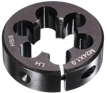 QUARKZMAN Matraca De Roscar Redonda M24 X 1 Roscado Métrico 2 DE Ajustable Para Mano Izquierda Acero Rápido (HSS) Matraca De Corte De Roscado Para Reparación De Roscado