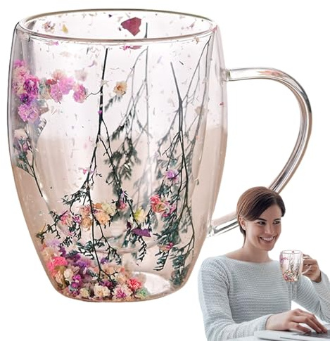 Isolerad glasmugg – 350 ml dubbelväggiga cappuccinokoppar