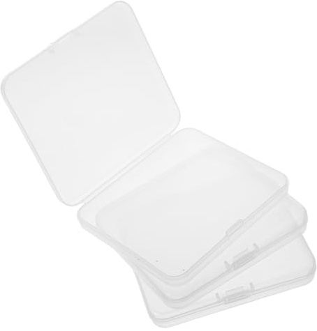 Ipetboom Estuche Organizador de Plástico Transparente Rectangular para Pestañas y Cinta de Doble Párpado, Compacto, Fácil de Llevar, Adecuado para Uso Diario y Viaje, Pack de 3