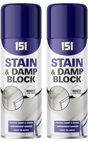 VARNOX, Damp & Stain Block Spray Paint White 400ml – Waterproof Barrier Primer for Walls & Ceilings, Blocks Damp Patches, Water Stains & Mould Marks, Easy Apply Aerosol Sealer (2PCS)