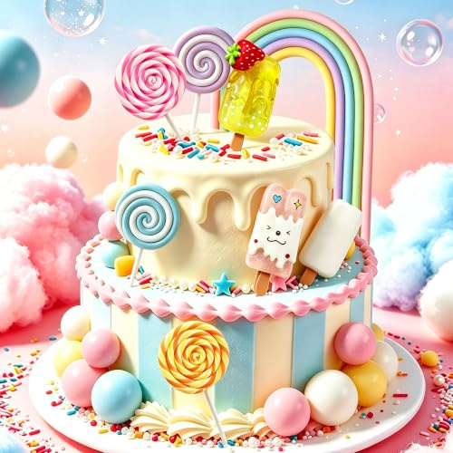 décorations de gâteau glacé bonbons anniversaire | Décorations sucrées gâteau glace bonbons thèmes doux fête bébé anniversaire mariage accessoires