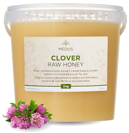 Earthbreath Clover Raw Honey -3kg –100% Raw & Natural – Sustainably Harvested – Rich in Natural Goodness – No Artificial Additives