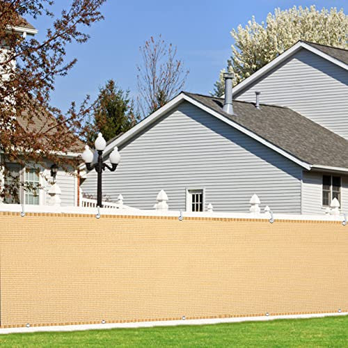 Recinzione Copertura per Balcone Giardino 85x350cm(33x138inch) Recinzione Copertura Schermante per Balcone Privacy Resistente alle intemperie con Fascette e funi, Occhielli, Color Crema