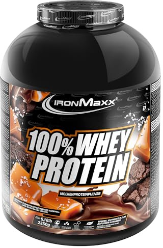 IronMaxx 100% Whey Protein Polvo - Dark Cookie Salted Caramel 2350g Dosis | Proteína de suero de leche reducida en azúcar y soluble en agua | Disponible en muchos sabores diferentes