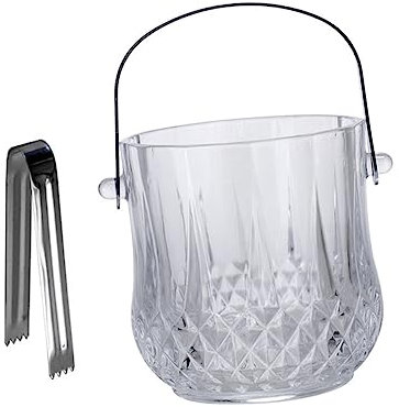 Cabilock Tragbarer Eiskübel Aus Glas Mit Edelstahlgriff Verdickt Und Großvolumig Bar Und Ktv Eisbehälter Für Cocktails Und Getränkekühlung