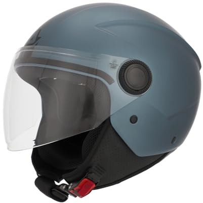 Acerbis Casco Jet Brezza Metallic Dark Blue, Talla L