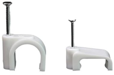 Fermacavi, Fermacavi in ​​plastica, confezione da 100, bianchi, diverse misure(Flat 9mm)